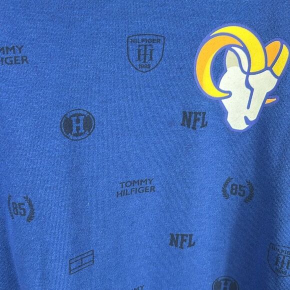 🔥🏈 LOS ANGELES RAMS x TOMMY HILFIGER Colab CREWNECK Sweatshirt Men Sz XL - EUC - Picture 6 of 9